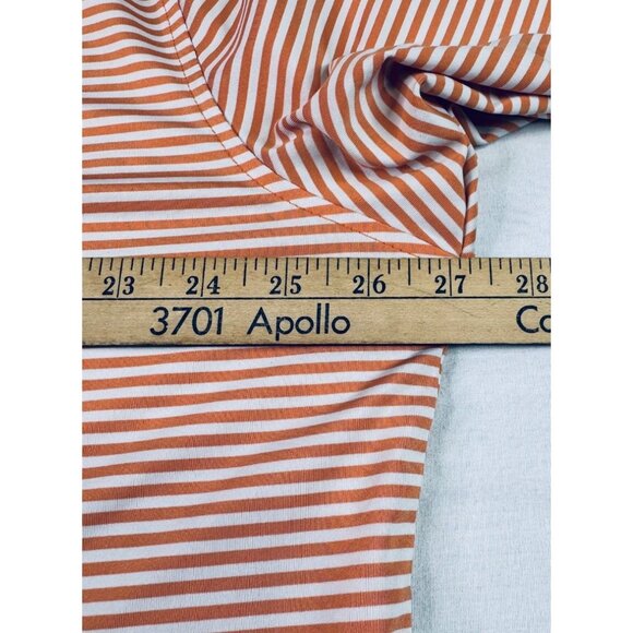 Footjoy Polo Shirt Mens XXL Orange White Stripes Elks Club Stretch Golf - Picture 12 of 13
